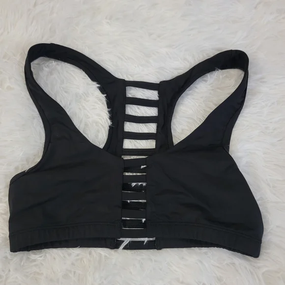PINK Victoria's Secret Sleek Strappy Cage Black Sports Bra Small - Picture 9 of 13